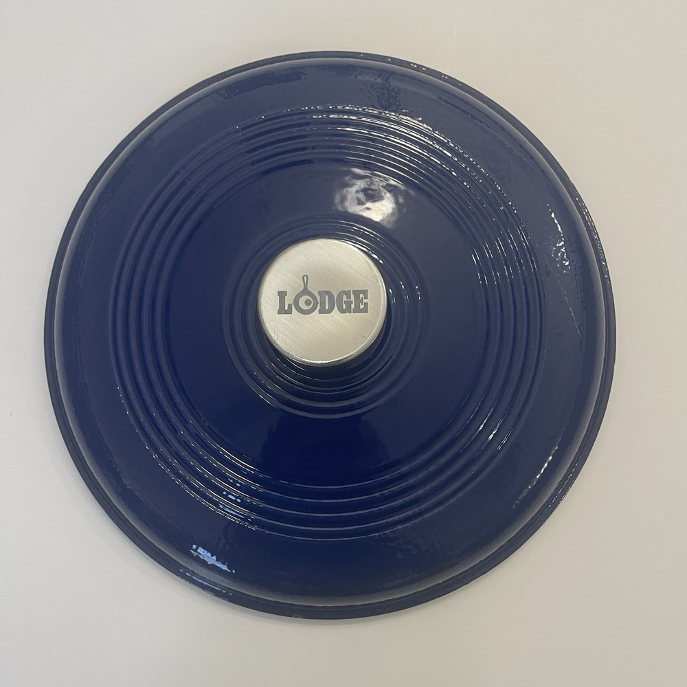 Lodge Dutch Oven 6 quart Cast Iron Blue Lid 11 Inch‎ Dark Blue *Lid Only No Pot